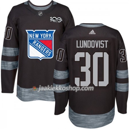 Miehille NHL New York Rangers Pelipaita Henrik Lundqvist 30 1917-2017 100th Anniversary Adidas Musta Authentic